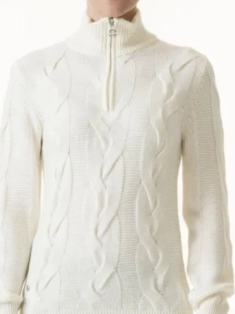 Daily Sports Womens Size Small Cable Knit Half Zip Sweater
